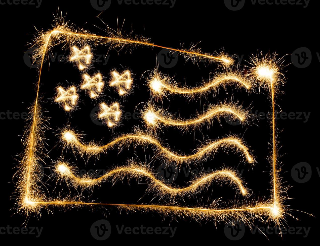 Flag of USA made of sparkles on black photo