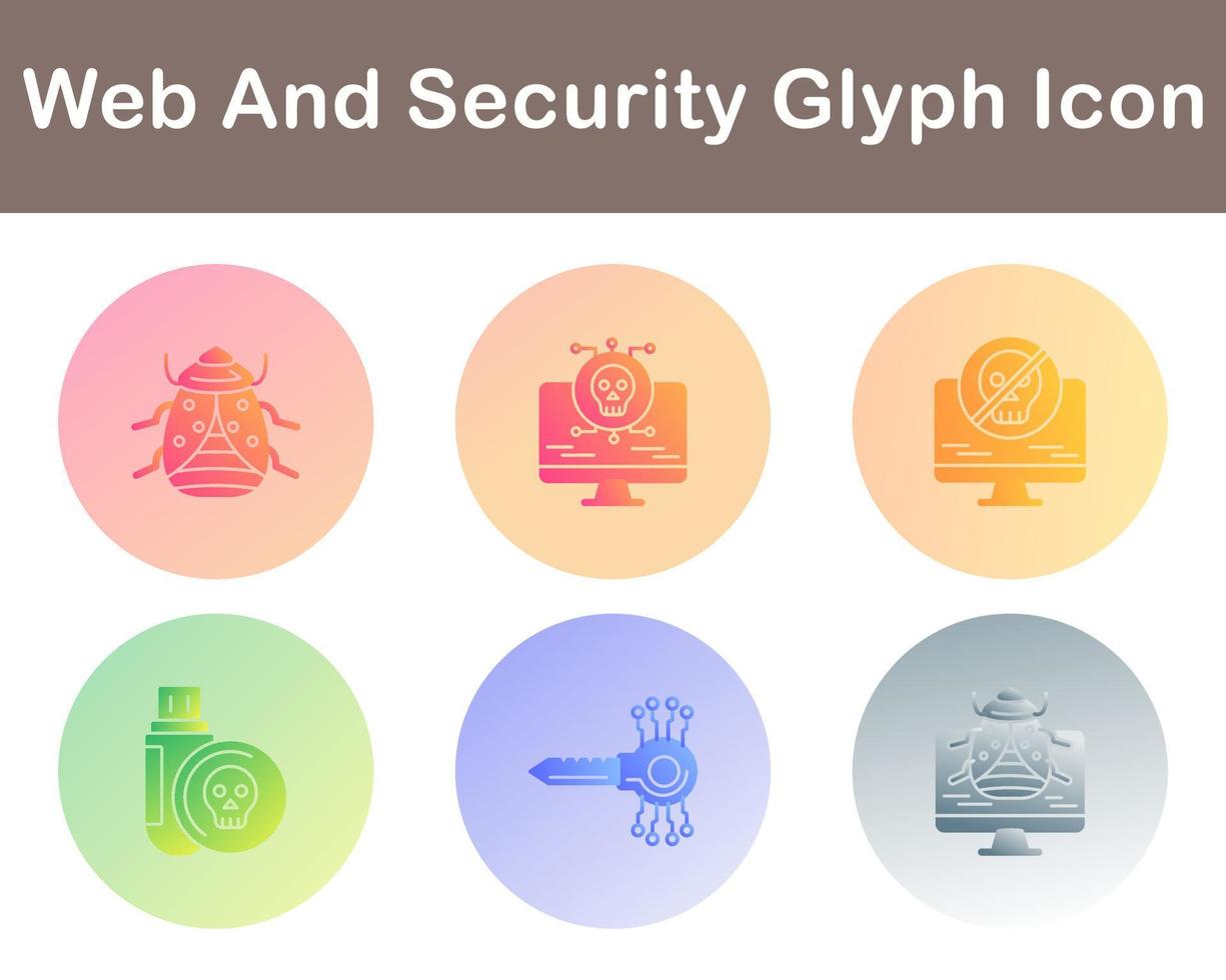 web y seguridad vector icono conjunto