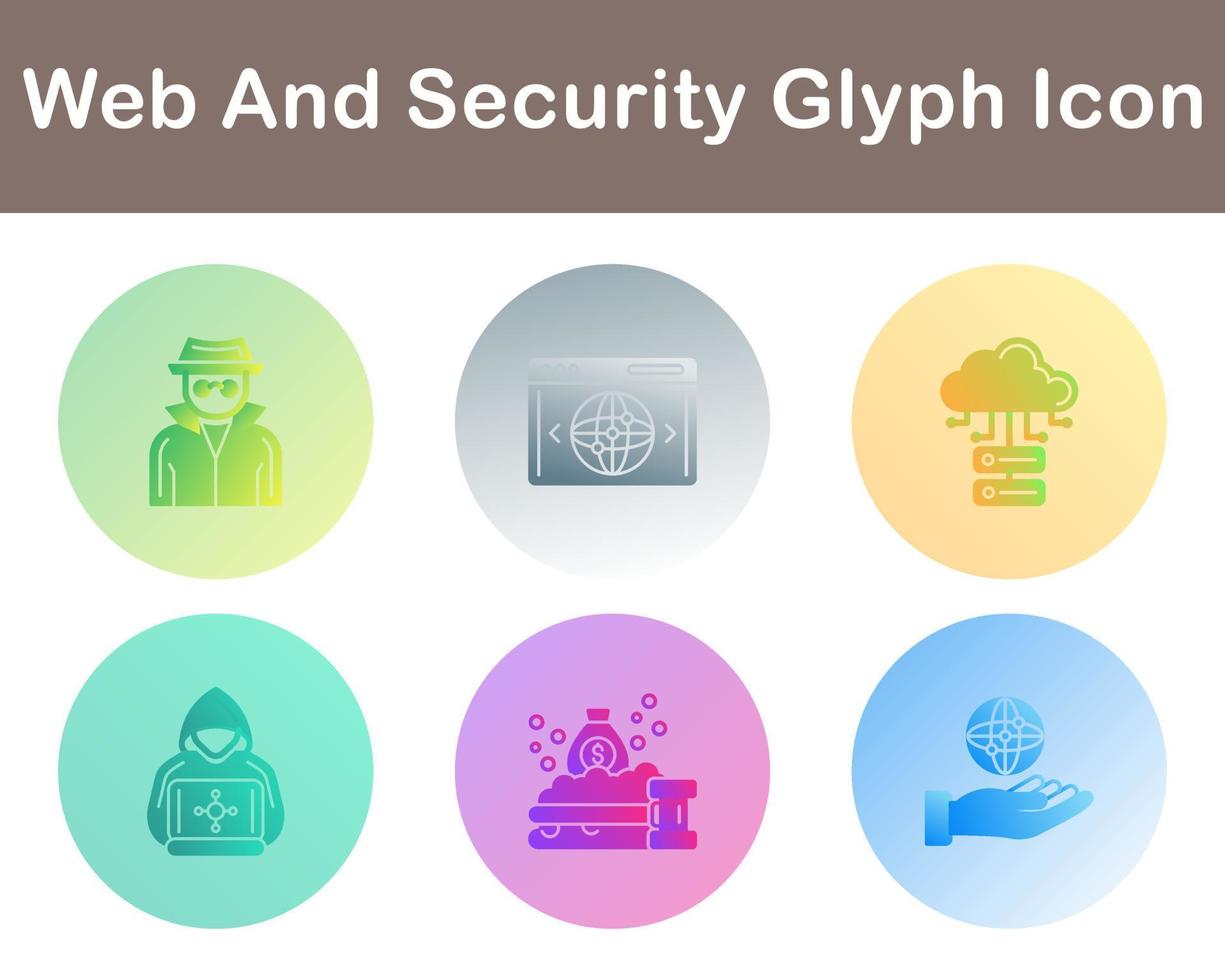 web y seguridad vector icono conjunto