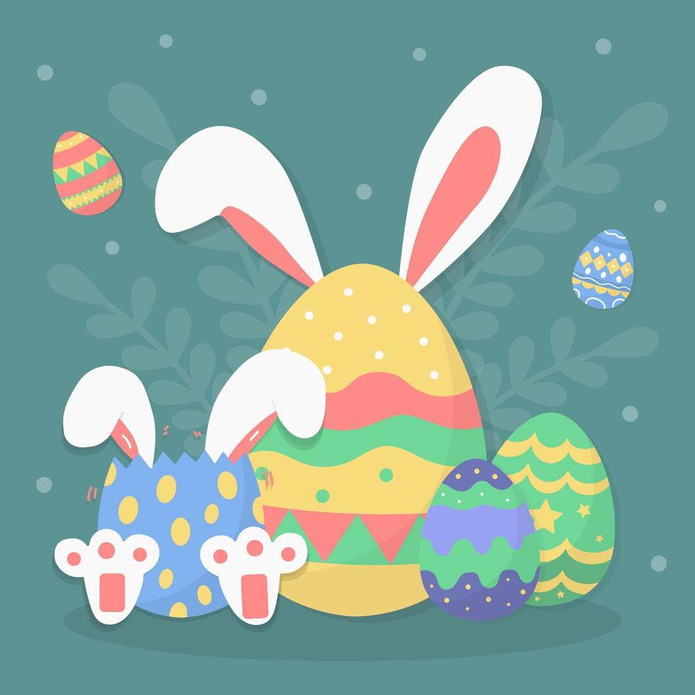Happy Easter Day with easter egg. vector
