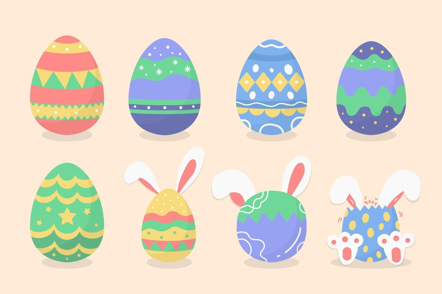 Set of Easter eggs with different design. vector