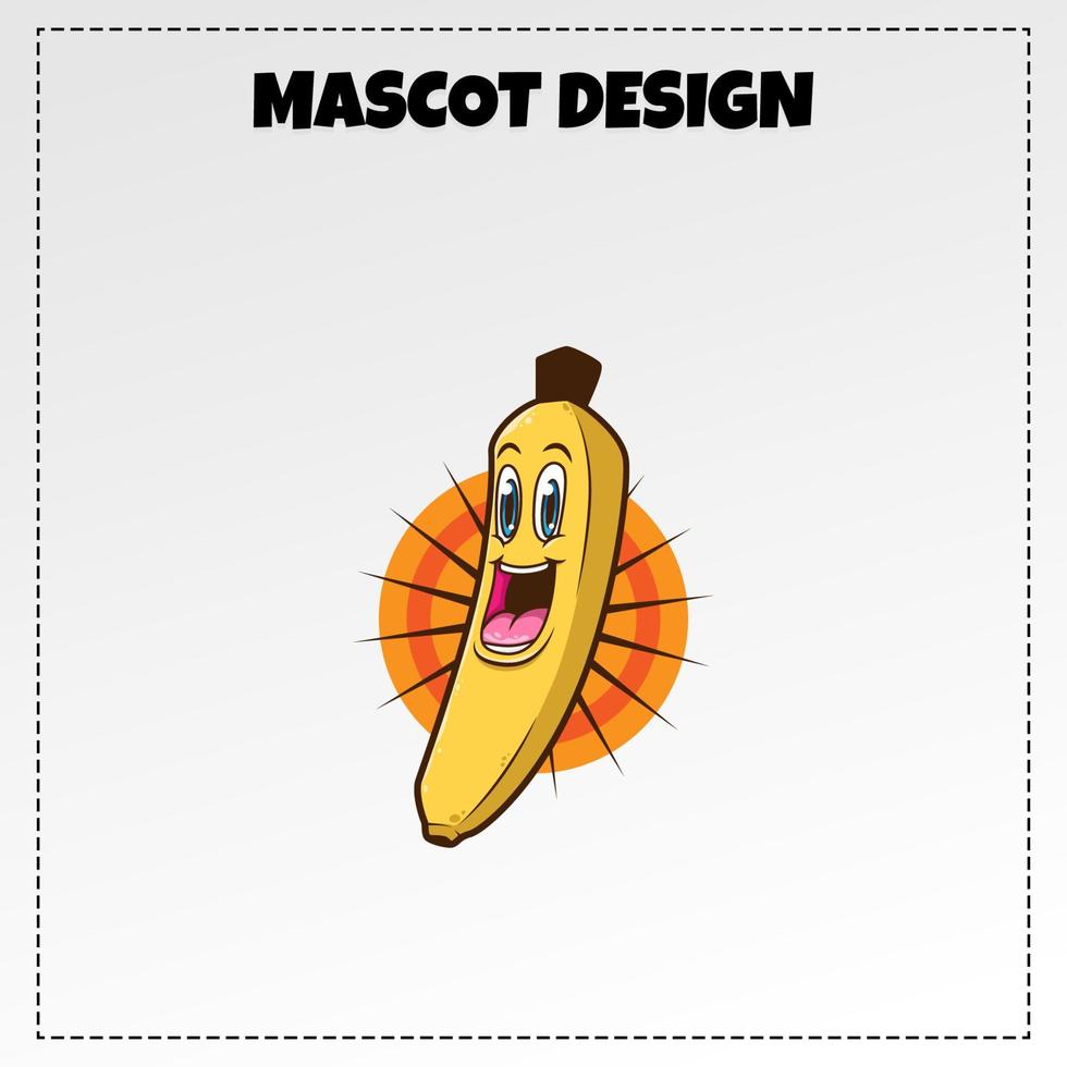Vector Food Logo Banana Mascot Illustration Design