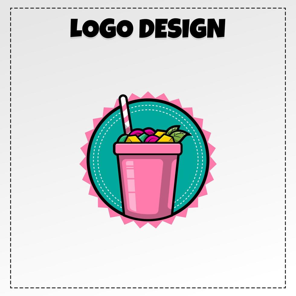 vector logo hielo Fruta ilustración diseño