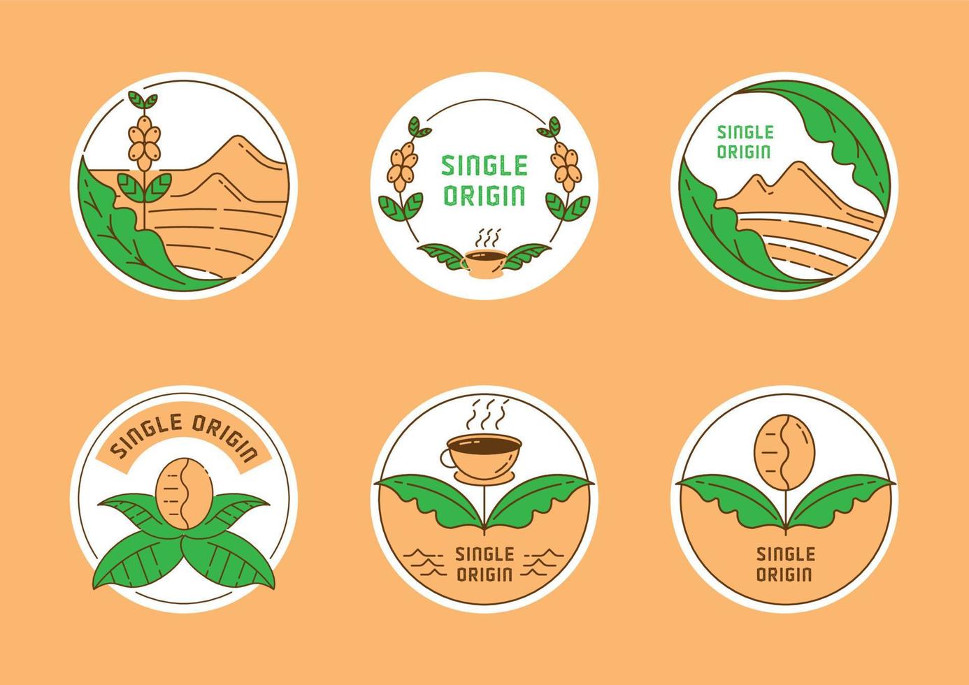 fresh from farm single origin coffee badge design vector