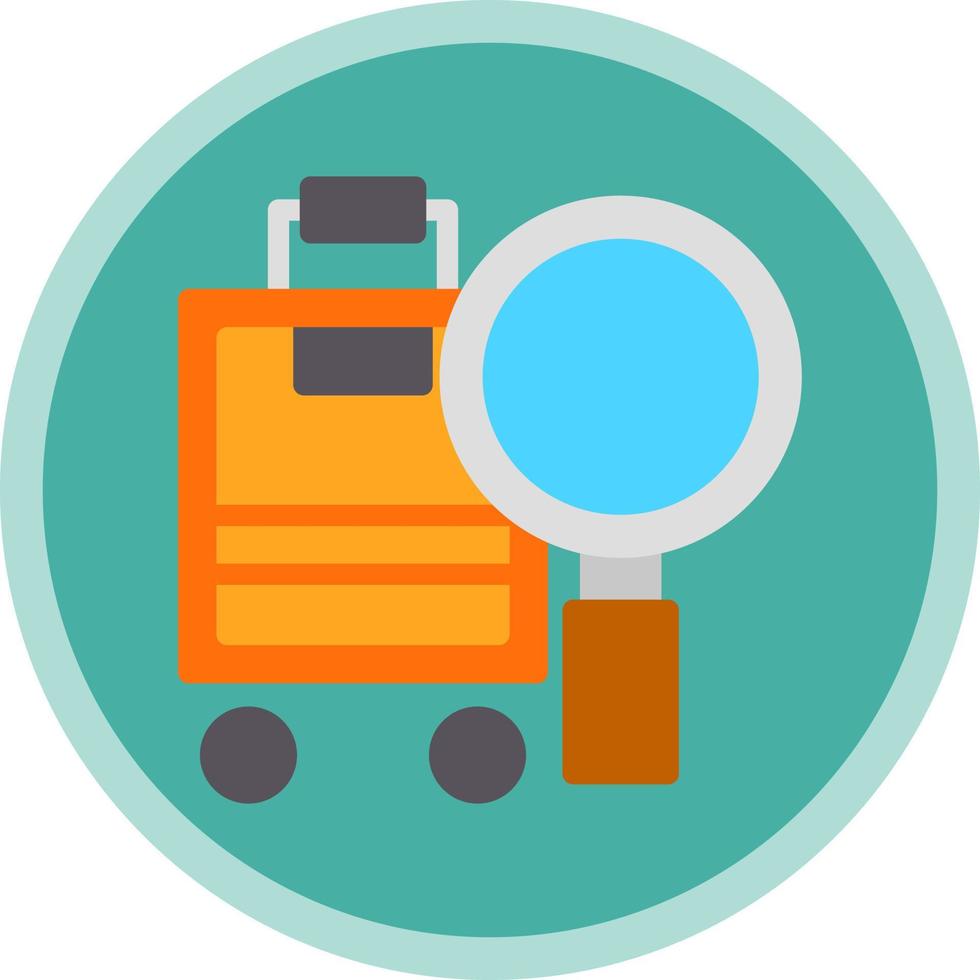 Luggage Searching Vector Icon Design