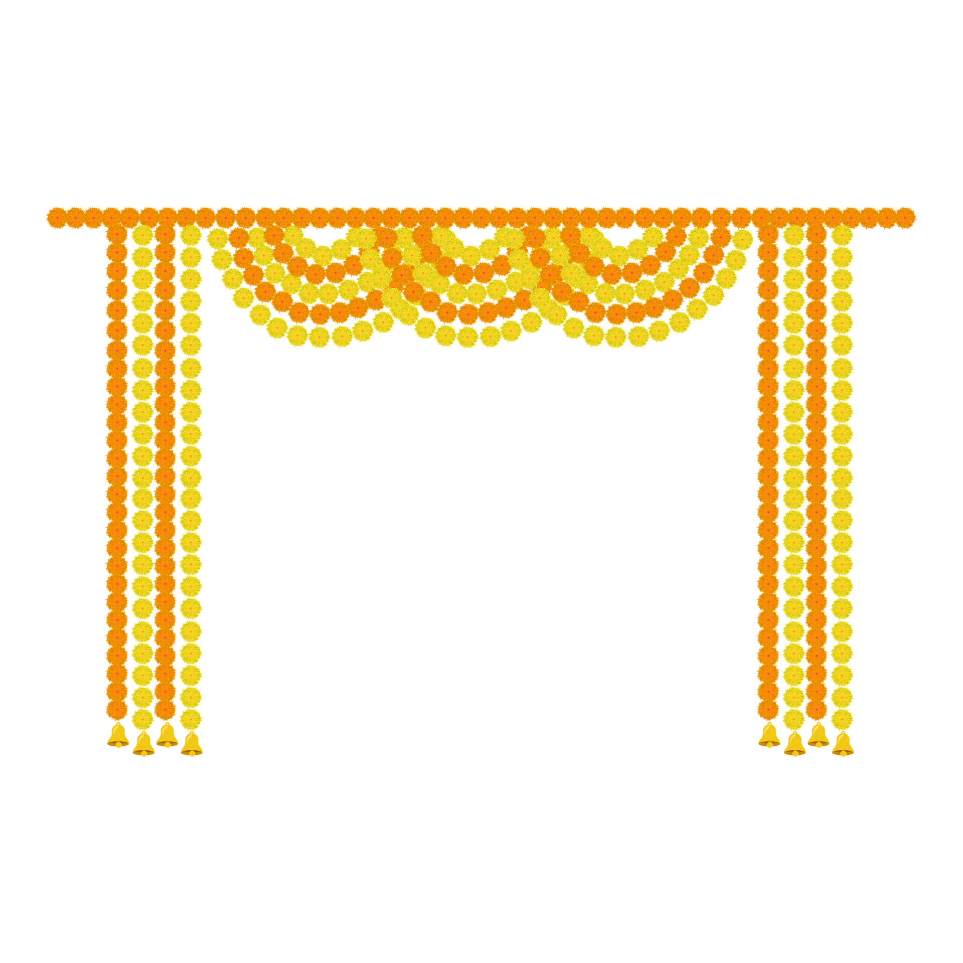 Toran Marigold Decoration Diwali Karwa Choth Indian Festivals 21048130 Png