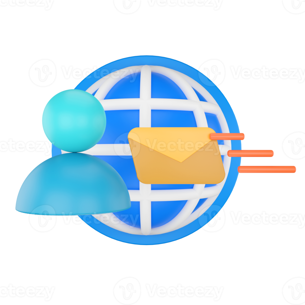 recepción correo electrónico. comunicación concepto 3d representación. png