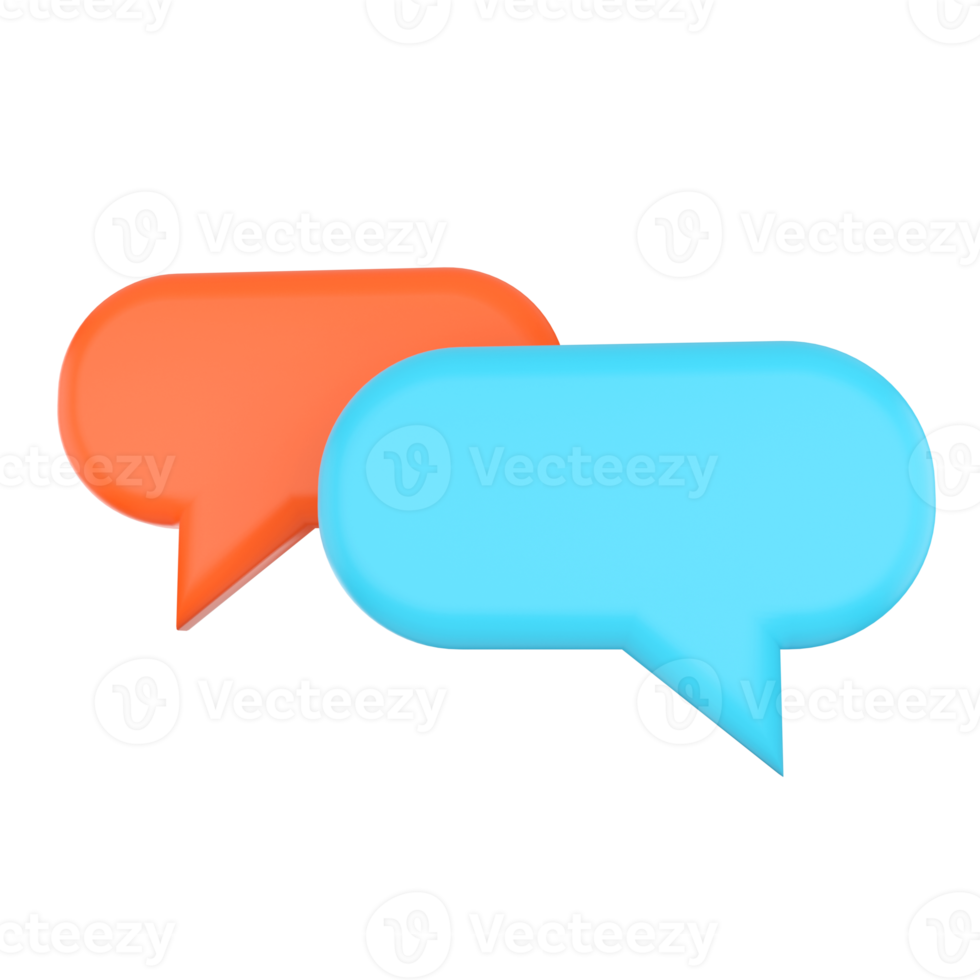 Speech Bubble. 3D rendering. png