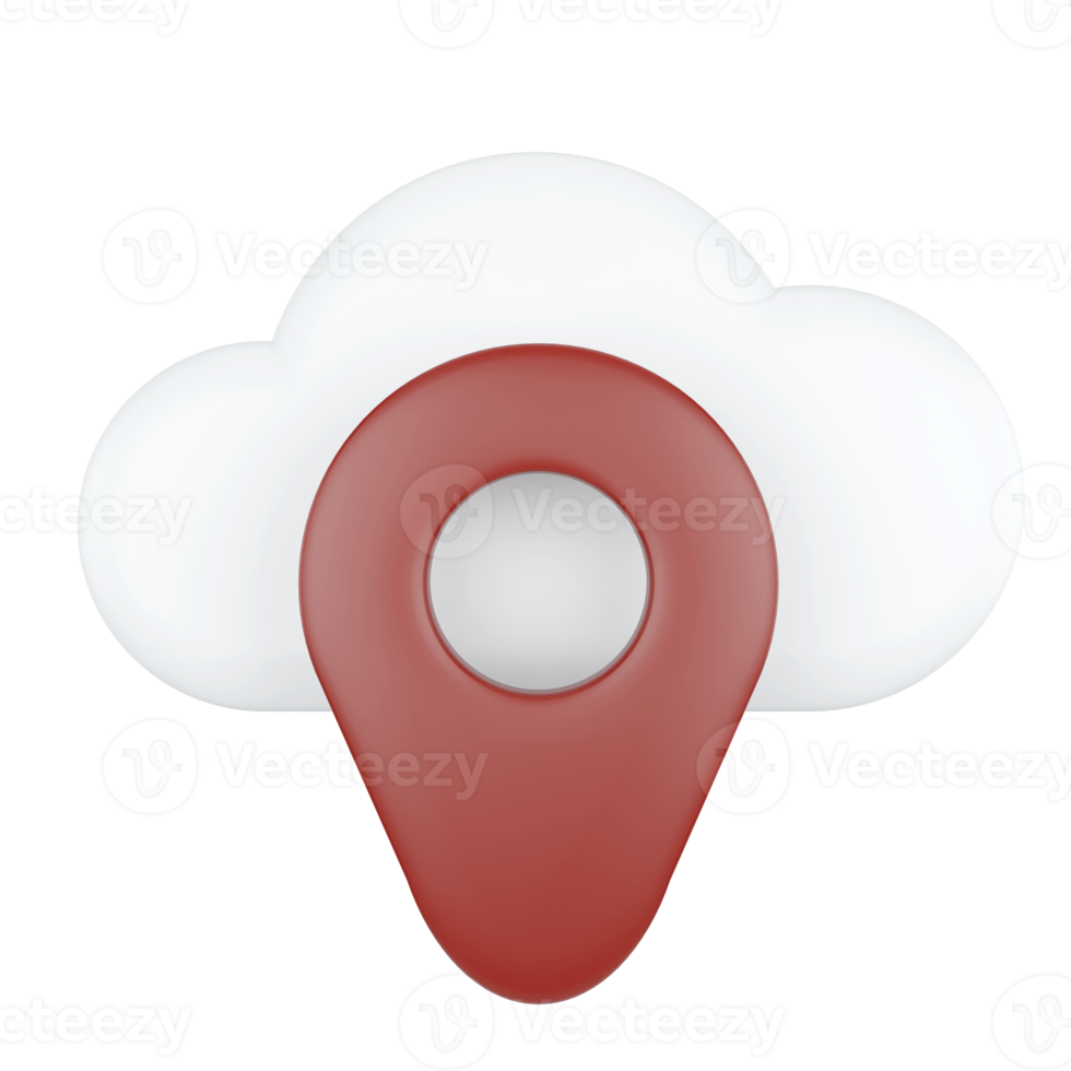 Location. Cloud Computing Concept. 3D rendering. png