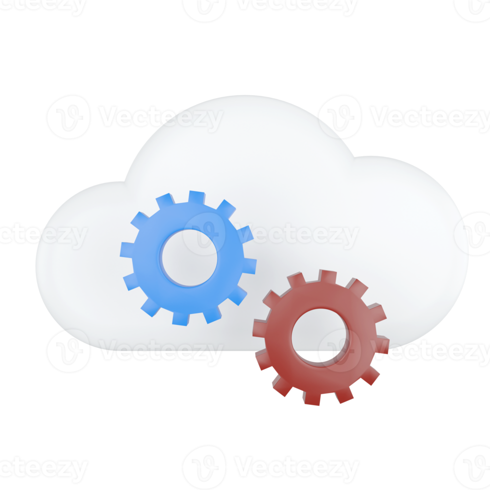 Setting. Cloud Computing Concept. 3D rendering. png