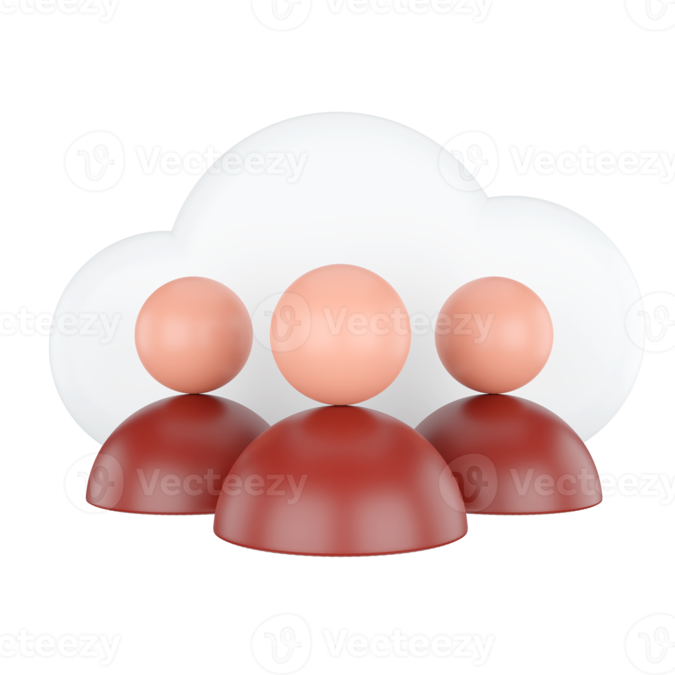 User. Cloud Computing Concept. 3D rendering. png