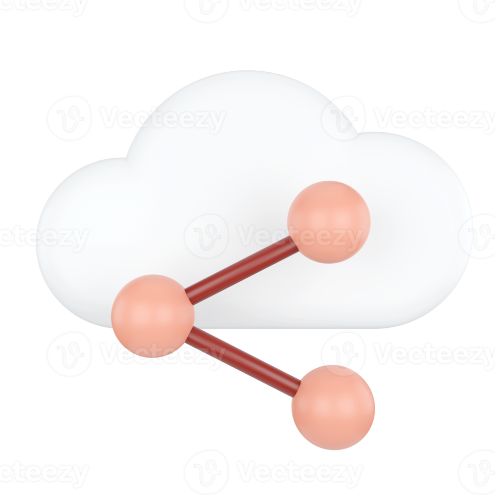 Aktie. Wolke Computing Konzept. 3d Wiedergabe. png