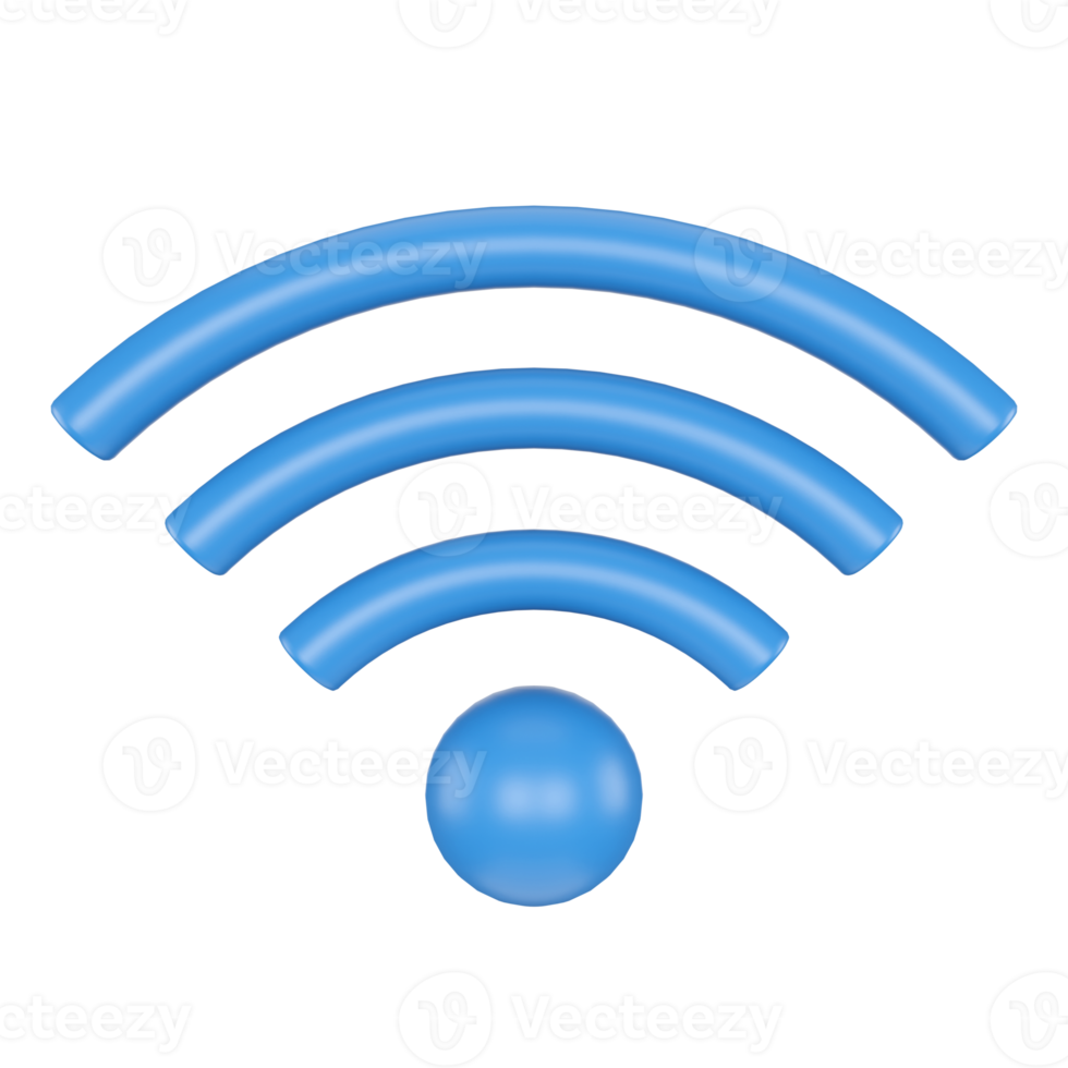 Wifi. Wireless Network. 3D rendering. png