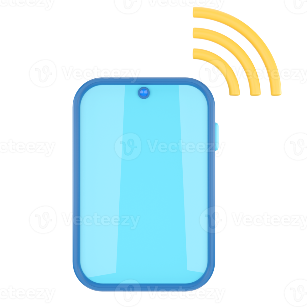 Smartphone. Wireless Network. 3D rendering. png