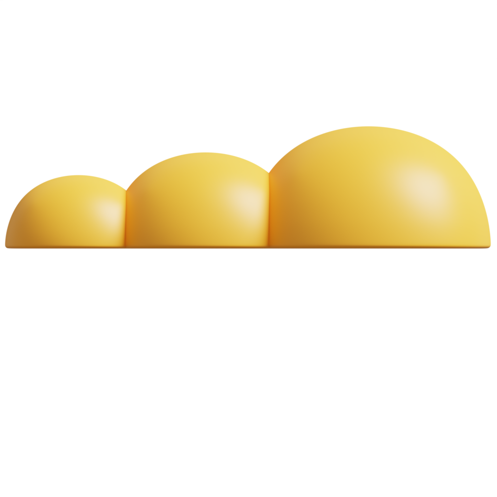 3d amarelo nuvem ícone. 3d render ilustração. png