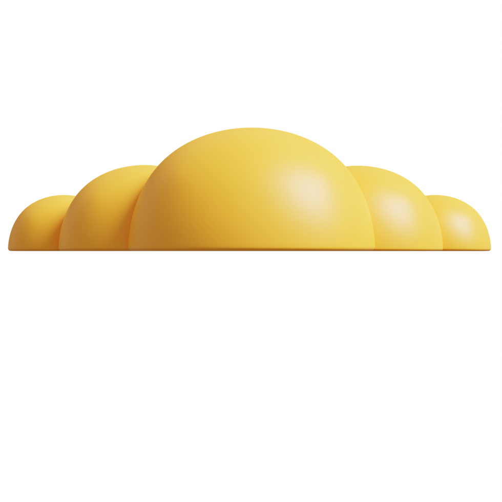 3d giallo nube icona. 3d rendere illustrazione. png