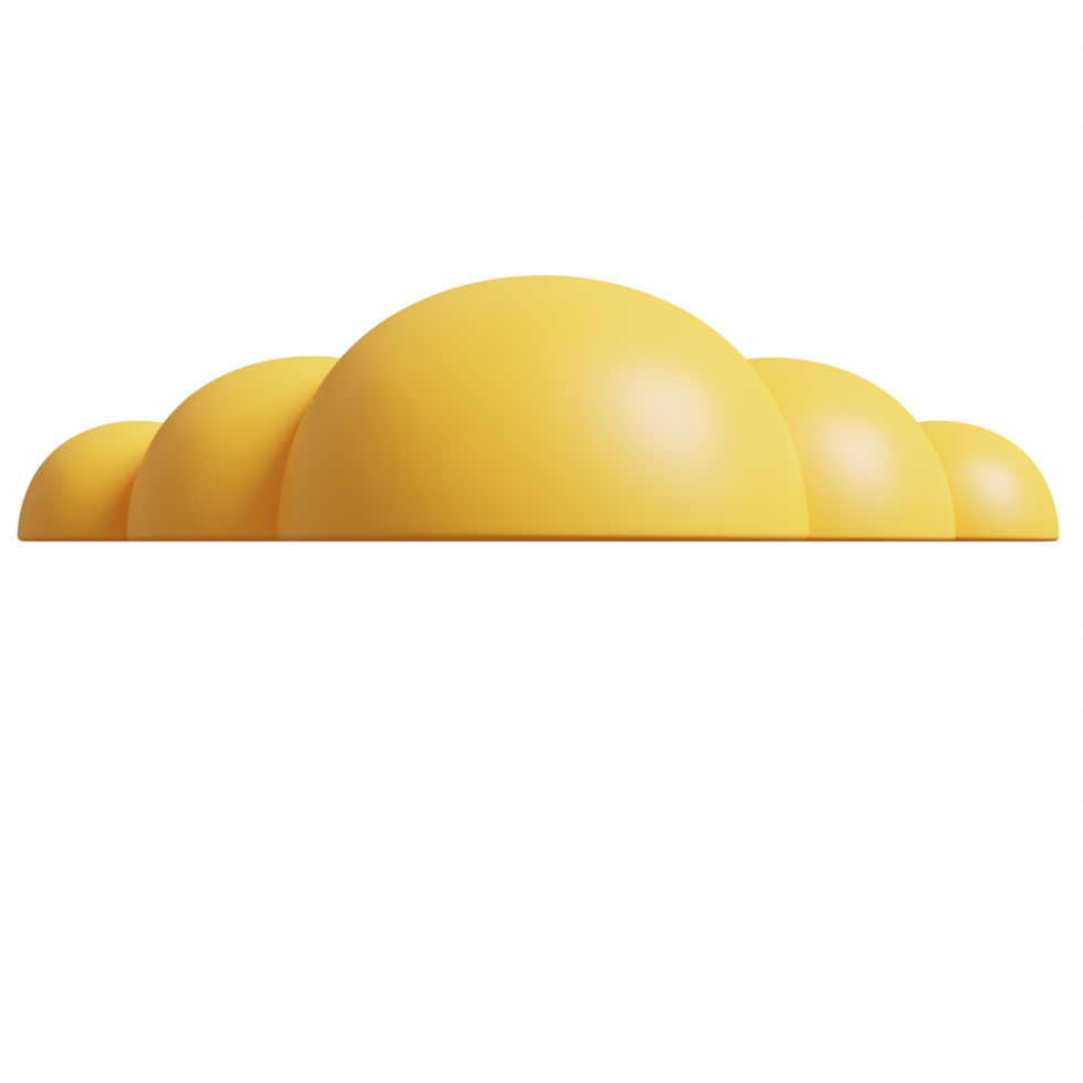 3d Gelb Wolke Symbol. 3d machen Illustration. png