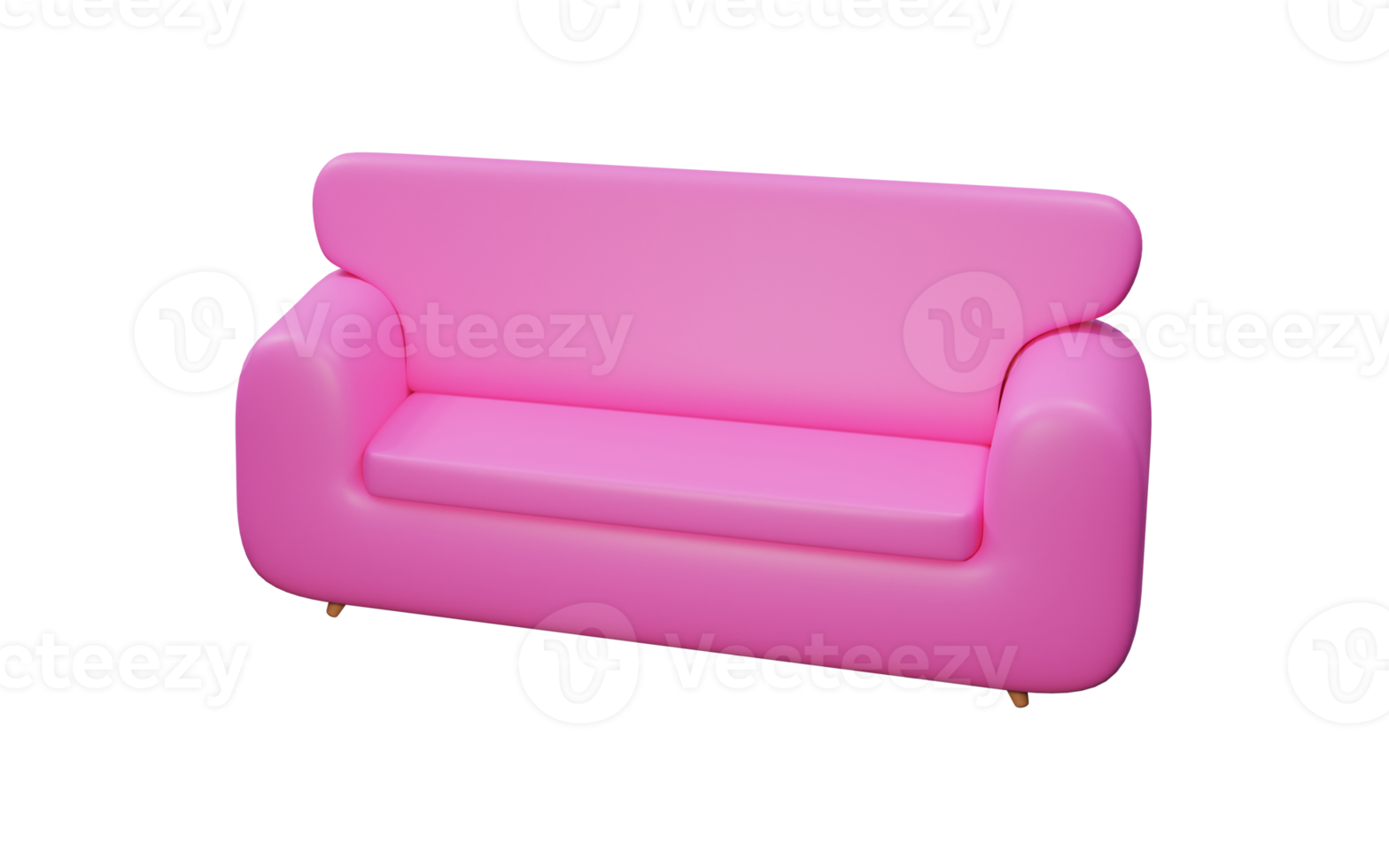 Pink sofa, mock up object. 3D Render illustration. png