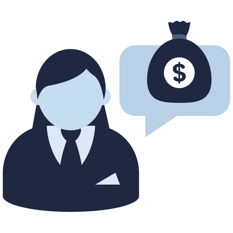 finance call center and dollar bag flat icon png