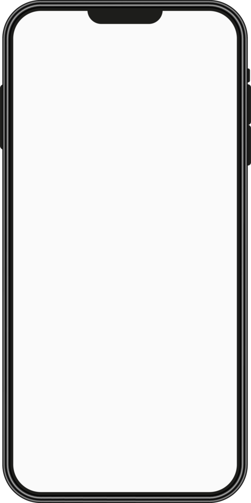 Smartphone interface, phone mockup with empty screen png