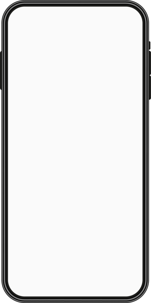 Smartphone interface, phone mockup with empty screen png