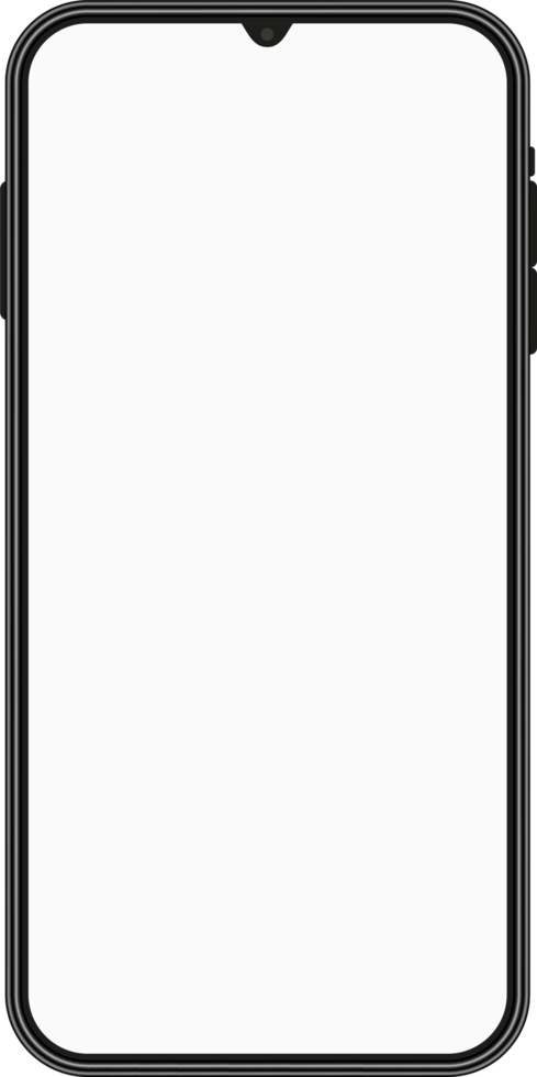 Smartphone interface, phone mockup with empty screen png