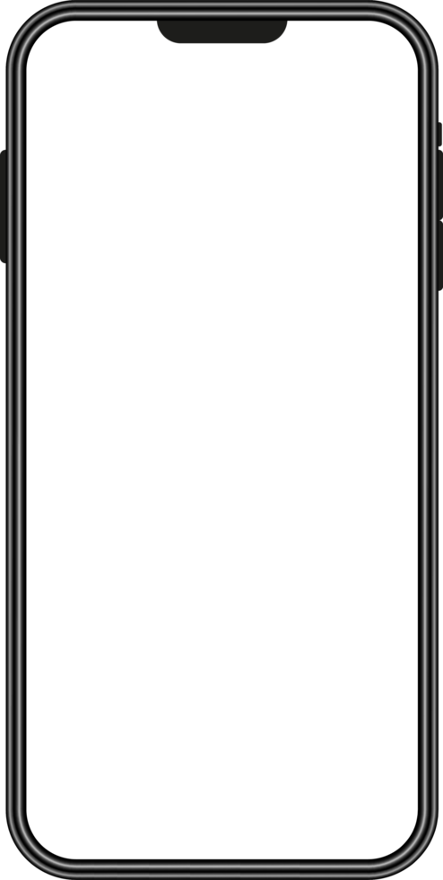 Smartphone interface, phone mockup with empty screen png