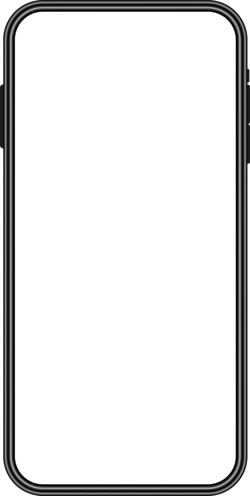 Smartphone interface, phone mockup with empty screen png