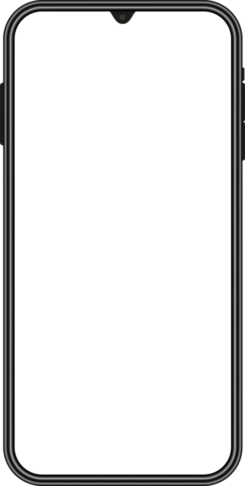 Smartphone interface, phone mockup with empty screen png