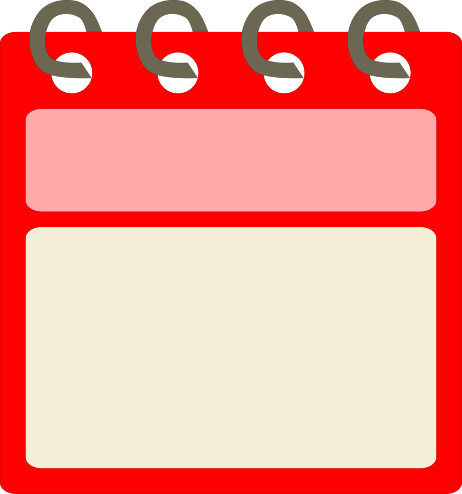 vlak icoon kalender maand. PNG illustratie. kleur spandoek. blanco datum label. vrij kalender. vrij png.