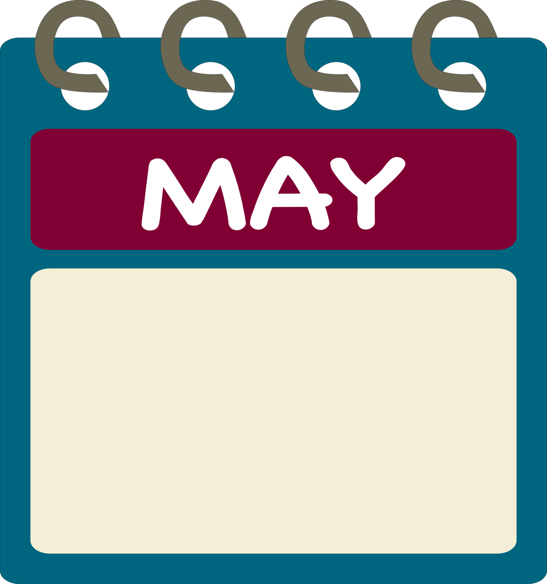 Flat icon calendar of may month png illustration color banner blank