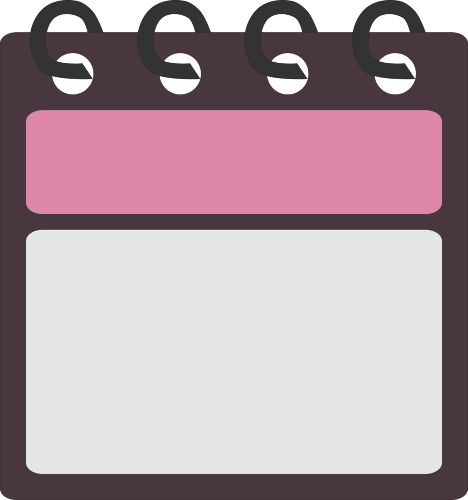 Flat icon calendar month. PNG illustration. color banner. Blank date label. Free PNG. Free calendar sticker icon symbol banner.