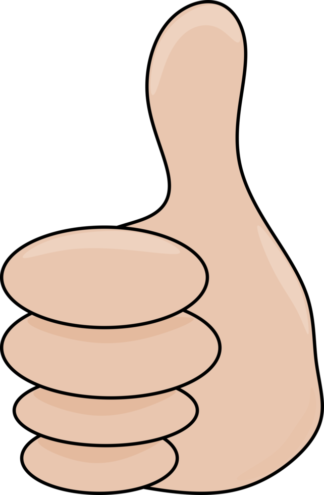 Daumen oben Symbol Symbol Element. Hand Karikatur. png Illustration. kostenlos png.