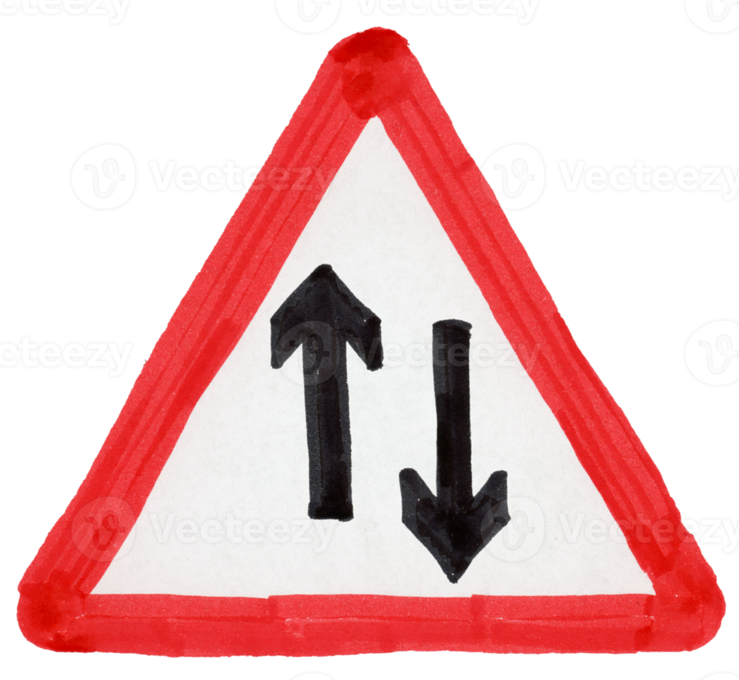 two way traffic sign illustration transparent PNG