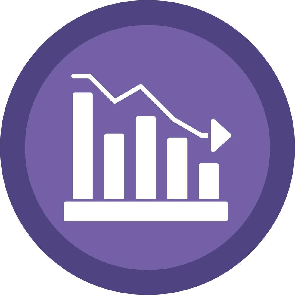 Fluctuation Down Vector Icon Design