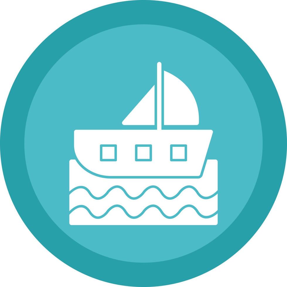 Sailing Boat Vector Icon Design