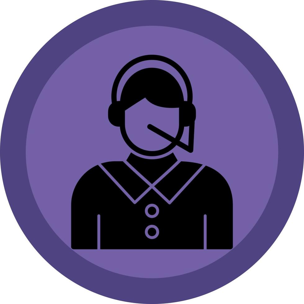 Call Center Agent Vector Icon Design