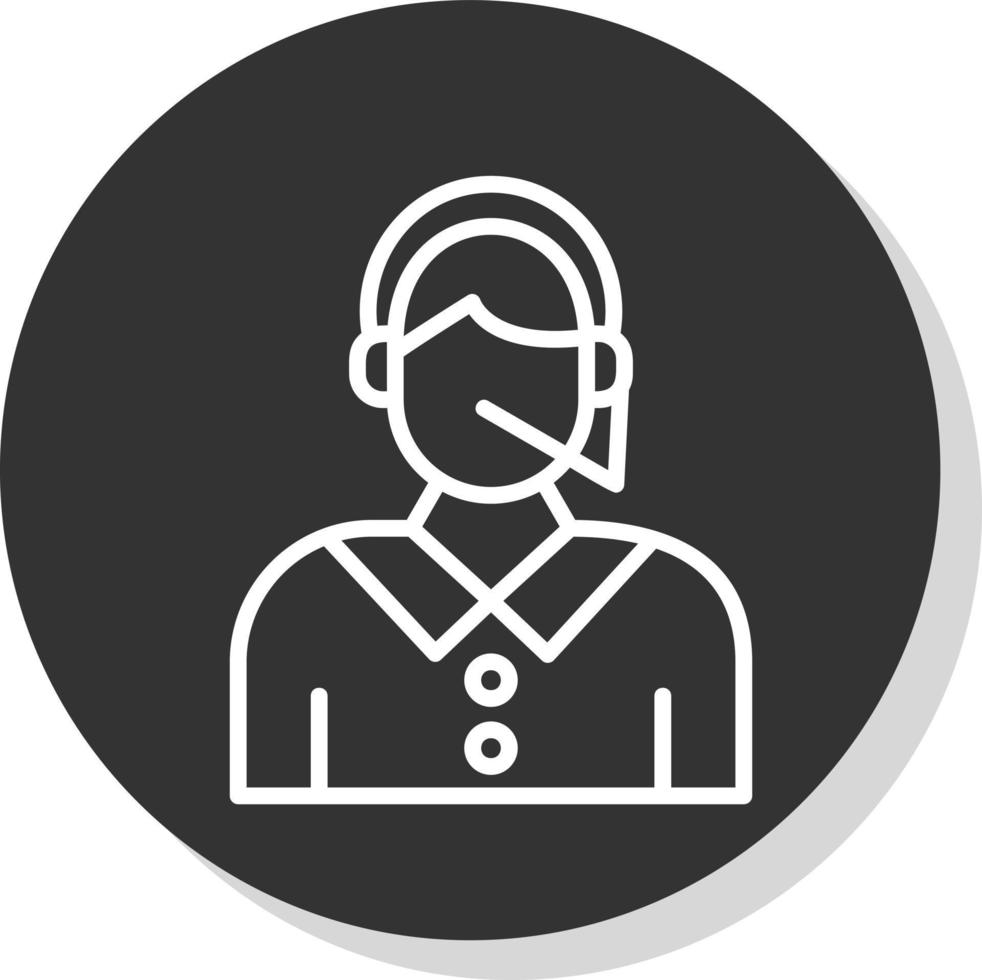 Call Center Agent Vector Icon Design