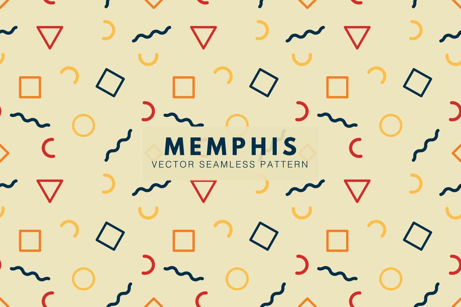 Colorful geometric shapes. Memphis pattern. Vintage 90s hipster abstract shapes. Vector seamless repeat pattern