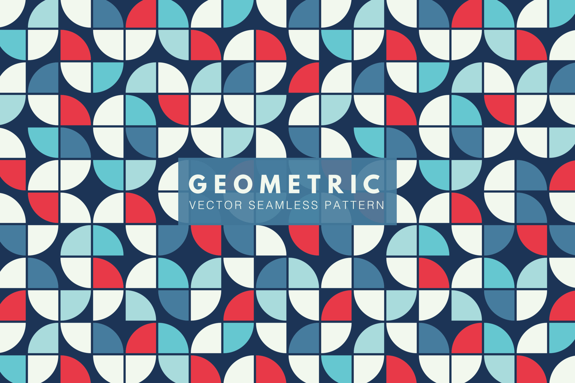Geometric blue and red shapes. Bauhaus pattern. Simple abstract