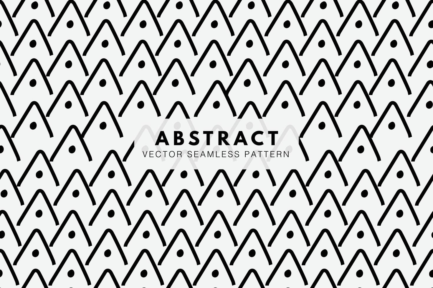 Curvy lines with dots simple abstract black shapes. Seamless repeat vector pattern