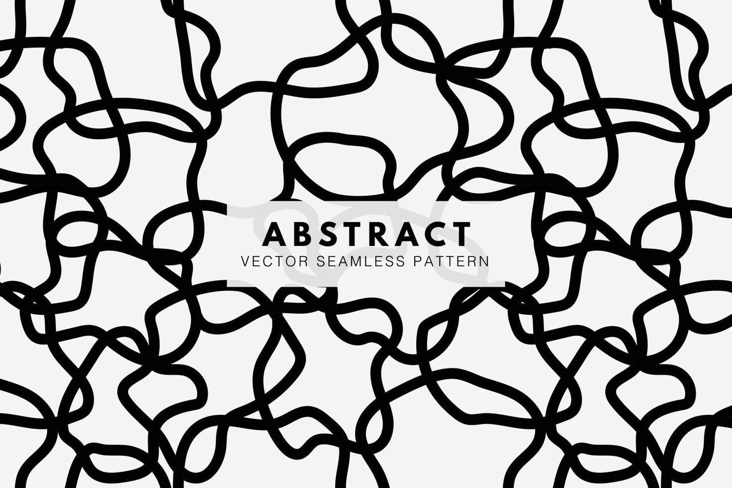 Hand drawn lines. Black squiggly wiggly lines. Abstract vector seamless repeat pattern