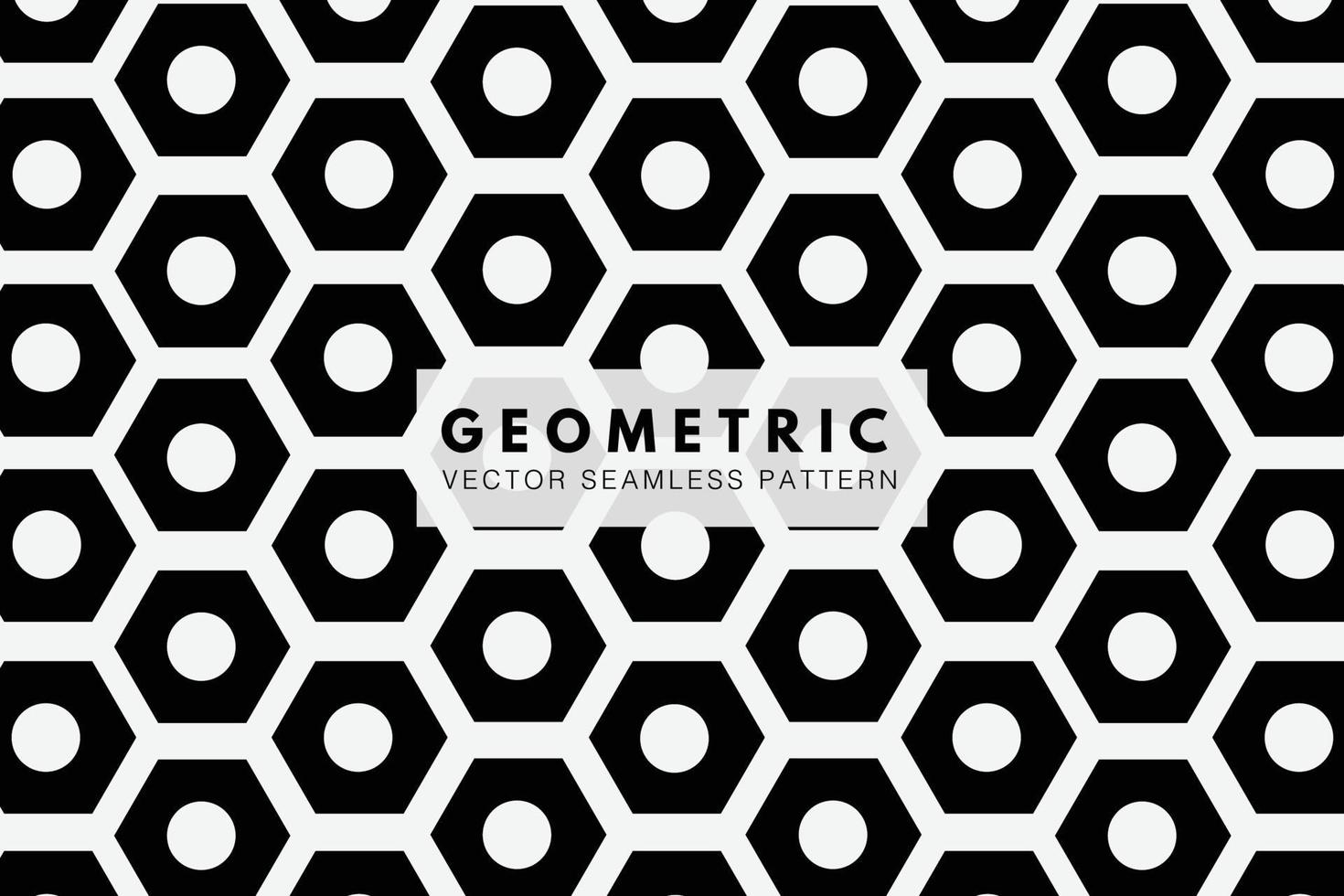 Hexagon polygon shape with circles geometric shapes. Vector seamless repeat pattern