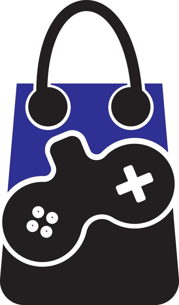 shopping bag game logo bag game icon vector design template