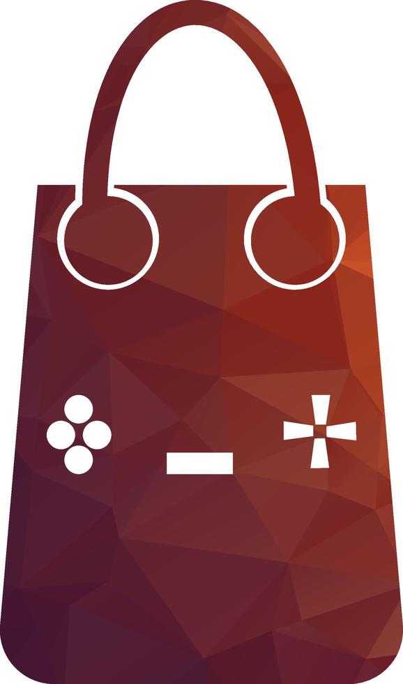 shopping bag game logo bag game icon vector design template