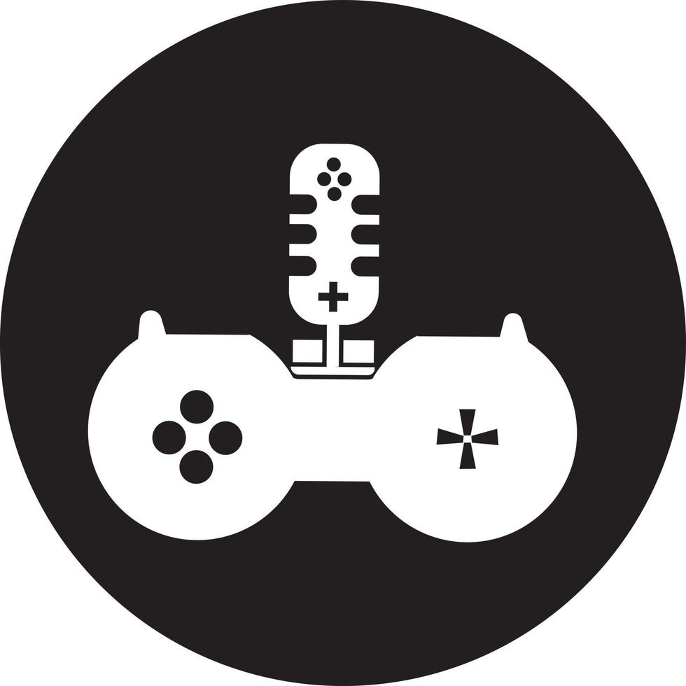 juego podcast logo diseño vector modelo