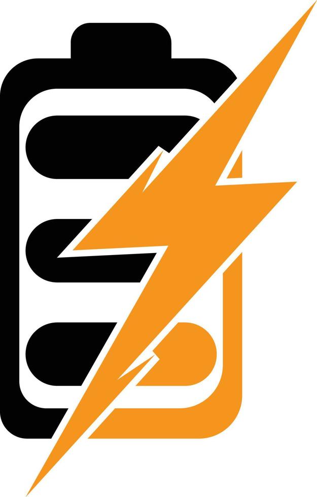 plantilla de diseño de logotipo de batería de energía. diseño del logotipo de carga rápida de la batería. energía de la batería y el icono del logotipo del relámpago. vector