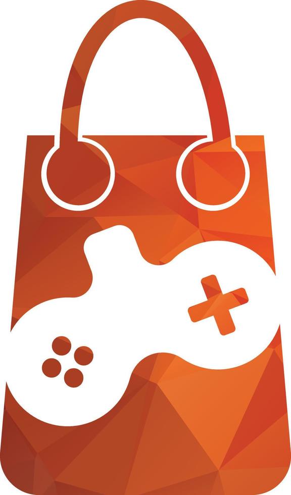 shopping bag game logo bag game icon vector design template