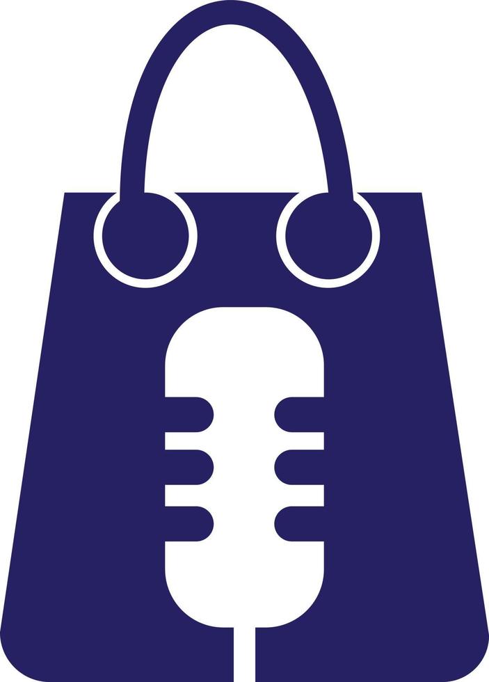 podcast compras bolso logo diseño modelo vector