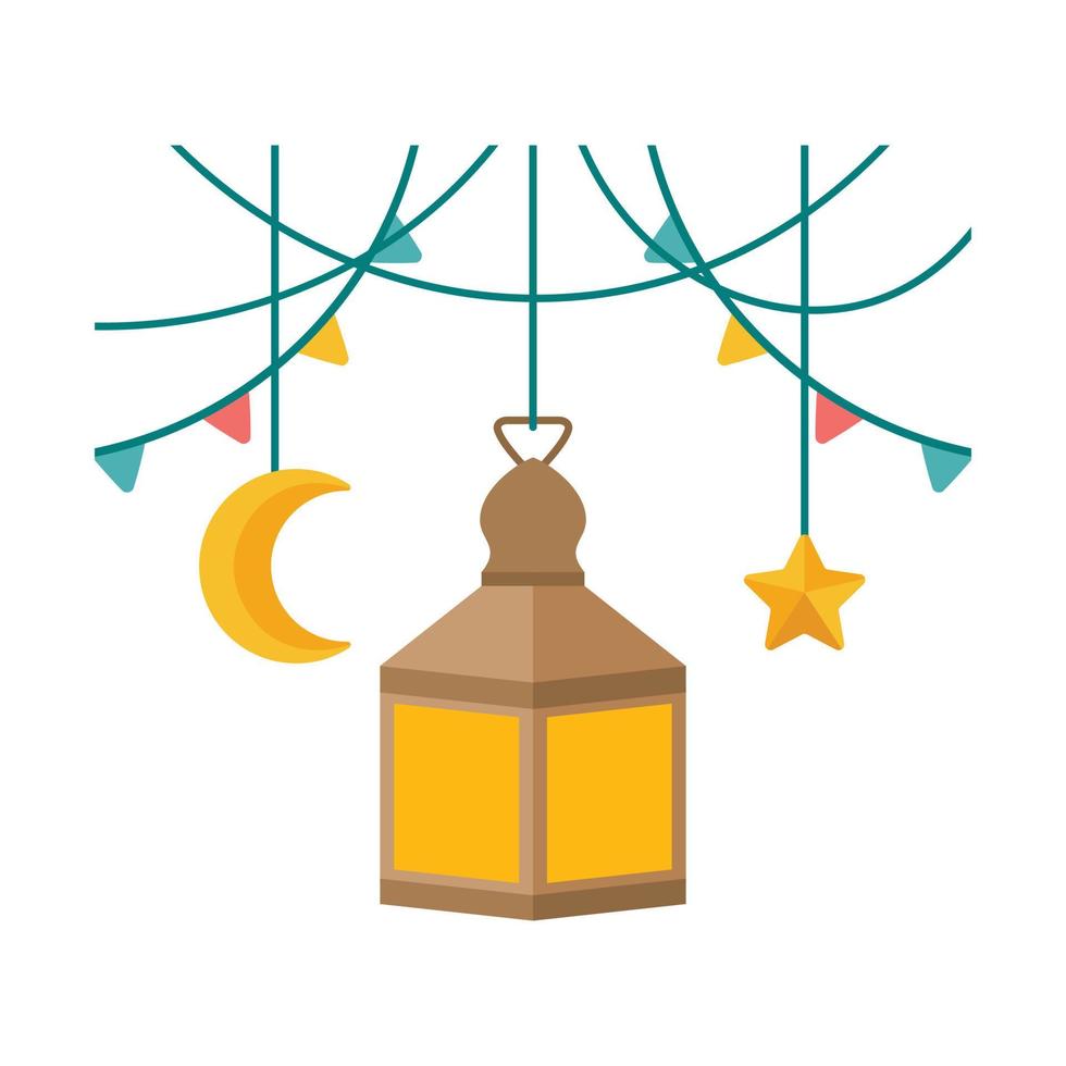 islámico linterna ilustración. símbolos de Ramadán mubarak, colgando oro linternas, Arábica lámparas, linternas luna, linterna elemento, estrella, arte, vector y ilustración